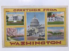 Vintage 1940 Greetings From Washington Postcard picture