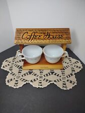 Vintage Wooden West Virginia coffee house and pyrex cups  picture