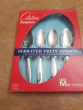 Marcrest Citation Serrated Fruit Spoons 4 piece Atomic Futuristic New Old Stock picture