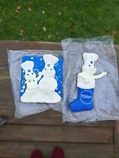 Set Of 2 2009 Pillsbury Doughboy Willabee & Ward Snowman Holiday Magnet New picture