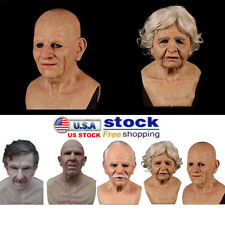 Old Man Mask Latex Halloween Cosplay Party Realistic Full Face Masks Headgear US picture