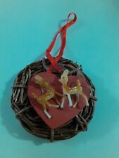 ⭐ Vintage Handmade Christmas Ornament With Deer On It (D1 picture
