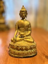 Vintage Brass Cast Buddha Statue 8.5