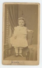 Antique CDV Circa 1870s Adorable Little Girl Named Jessie St. Thomas, ON Canada picture