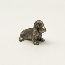 Vintage Tiny Metal Basset Hound Figurine - Silver Toned, Puppy Dog Decor picture