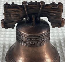 Miniature Liberty Bell Bronze Copper Vintage Travel Souvenir Bell  picture