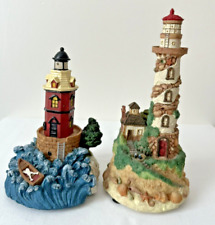 Lot 2 House of Lloyd Exclusive “Sound of the Sea”Lighthouse Figurines Battery picture