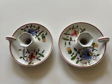 Vintage Porcelain Hand Painted Fatima Portugal Candle Holders Anfora 207 picture