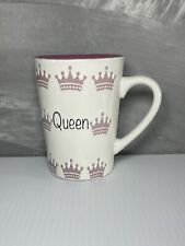 ❗️Queen Coffee Mug Pfaltzgraff White Ceramic with Lavender Crowns  Mug.  16 OZ❗️ picture