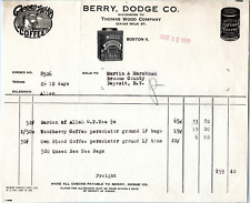 Billhead - Berry Dodge Company, Boston, MA - 1933- for Coffee grounds, Tea bags picture