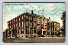 Beaumont TX-Texas, Beaumont High School, Antique Vintage c1910 Postcard picture
