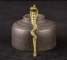 Vintage Brass Cobra Mini Spoon Shovel Medicine Wax Tool Ear Cleanning Dangles picture