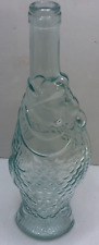 Fish Shaped Wine Bottle,Vintage Italy Collectable Clear Detailed Fish Bottle 13