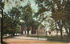 Old Deerfield Massachusetts Church and Village Room Antique MA Postcard c1910 picture