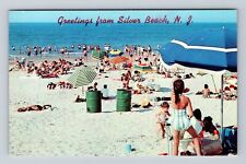 Silver Beach NJ-New Jersey, Scenic Greetings Beach Side Antique Vintage Postcard picture
