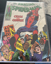 Amazing Spiderman Comic Book Marvel #68 Jan 1969 / 12 Cent - Crisis on Campus picture