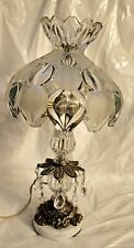 Vintage Catco Italian Cut Glass Regency Style Lamp Bohemian Brass Marble Base picture
