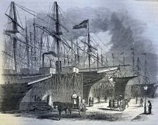 1862 Ships Boats Along the Wharves in New York Brooklyn  picture
