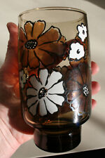 Vintage Libbey Camellia Daisy Tawny Glasses - 16 oz Tumblers picture