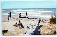Vacationland Ironwood Michigan Postmark 1950s Beach Vintage Postcard E75 picture