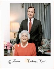 Signed Official White House Photo President George H. W. Bush & First Lady Bush picture