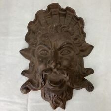 Antique Cast Iron Poseidon North Winds Neptune Large Figural Face Head 17