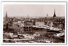 c1920's View from Katarinahissen Stockholm Sweden RPPC Photo Postcard picture