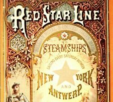 1980 Red Star Line Reproduction 1880s Ad ONRS Chrome Postcard Unposted picture