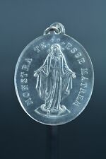 19Thc religious Medal pendant Miraculous Virgin Children of Mary Sterling silver picture