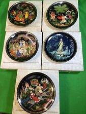 Vintage 5 Tianex Russian Legends Fairy Tale Collector Plates-80s-early 90s picture