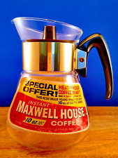 Maxwell House Coffee Maker Corning Glass Carafe Gold Starburst Pattern Vintage picture