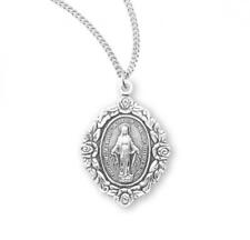 Beautiful Sterling Silver Miraculous Medal Size 1.1in  x 0.9in picture