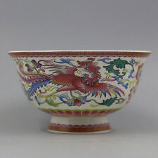Exquisite Chinese porcelain blue and white porcelain bowl with dragon & phoenix picture