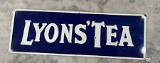 VINTAGE LYONS TEA GRAPHIC PORCELAIN SIGN BOARD GENUINE 36 INCHES picture