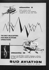 SUD AVIATION AIRCRAFT & HELICOPTERS ALOUETTE I & 2 BEST FOR HIGH ALTITUDE AD picture