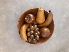 Vintage Mid-Century Modern Leilani Genuine Monkey-Pod Wooden Fruit Bowl/Fruits picture