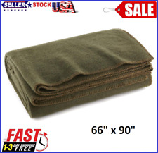 US Military Wool Blanket (80% Wool) Thick Washable 66
