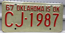 1967 Oklahoma License Plate CJ-1987 picture