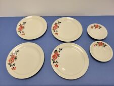 Vintage Hall Red Poppy Dinner Plates (4) & Small Bowls (2) picture