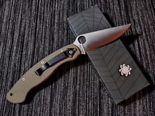 -🇺🇸 Rare Spyderco Military Foliage Green G10 D2 Satin C36FGD2P Discontinued🔥 picture