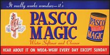 Vintage sign PASCO MAGIC Cleaner woman pictured large size new old stock n-mint picture