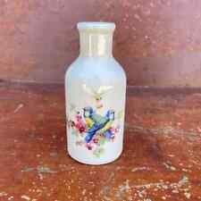 Vintage German Porcelain Bud/Flower Vase White w/ Yellow Breasted Bluebirds  picture