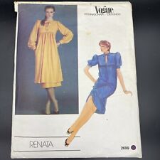 Vtg Vogue International Designers Sewing Pattern 2699 Renata Keyhole Dress PT picture