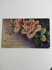 Antique Embossed Floral Divided Back Post Card Unposted “As time spins” picture