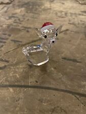New In Box Authentic Swarovski Doe With Santa’s Hat Crystal Figurine #5135853 picture