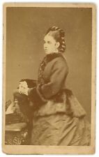 CIRCA 1870'S CDV Beautiful Woman in Victorian Dress Barnes New Cross London, UK picture