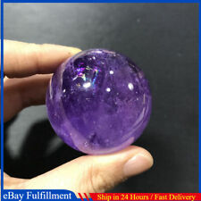 45mm Reiki Natural Amethyst Sphere Quartz Crystal Ball Stone Decor W/ Stand US picture