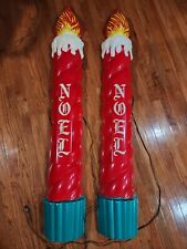 vintage pair of 5 foot illuminated indoor outdoor candles Goodman product used picture