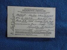 US Selective Service 1948 registration certificate picture