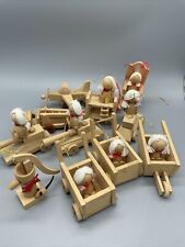 11 Vintage Napco Wooden Christmas Ornaments picture